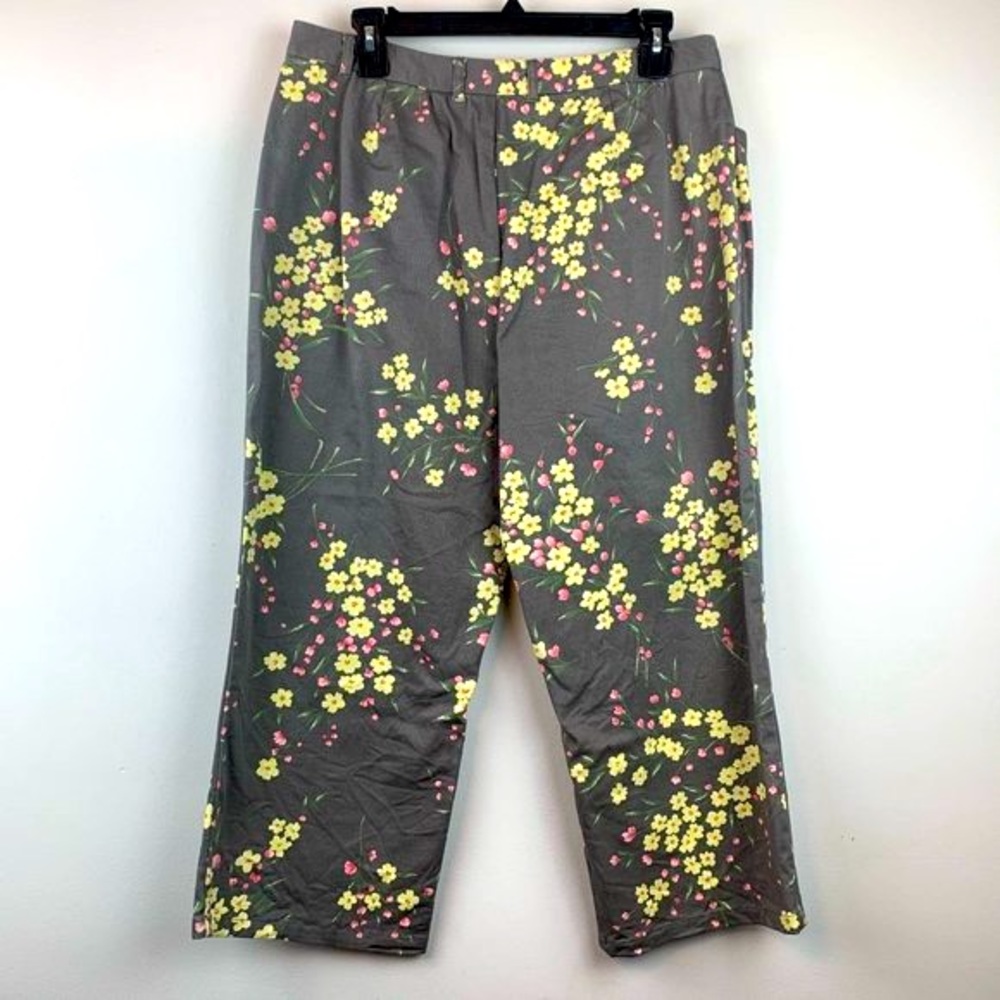 INC INTERNATIONAL CONCEPTS Gray Floral Stretch‎ Cropped Pants Sz 14P - Picture 6 of 8